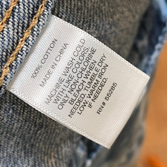 Express Denim Jacket Size Small 100% Cotton Button Down Medium Wash Waist Length - Picture 8 of 8